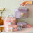Corduroy Cosmetic Storage Bag Portable Travel Makeup Handbag Container, Side Handle Style - Pink - 4