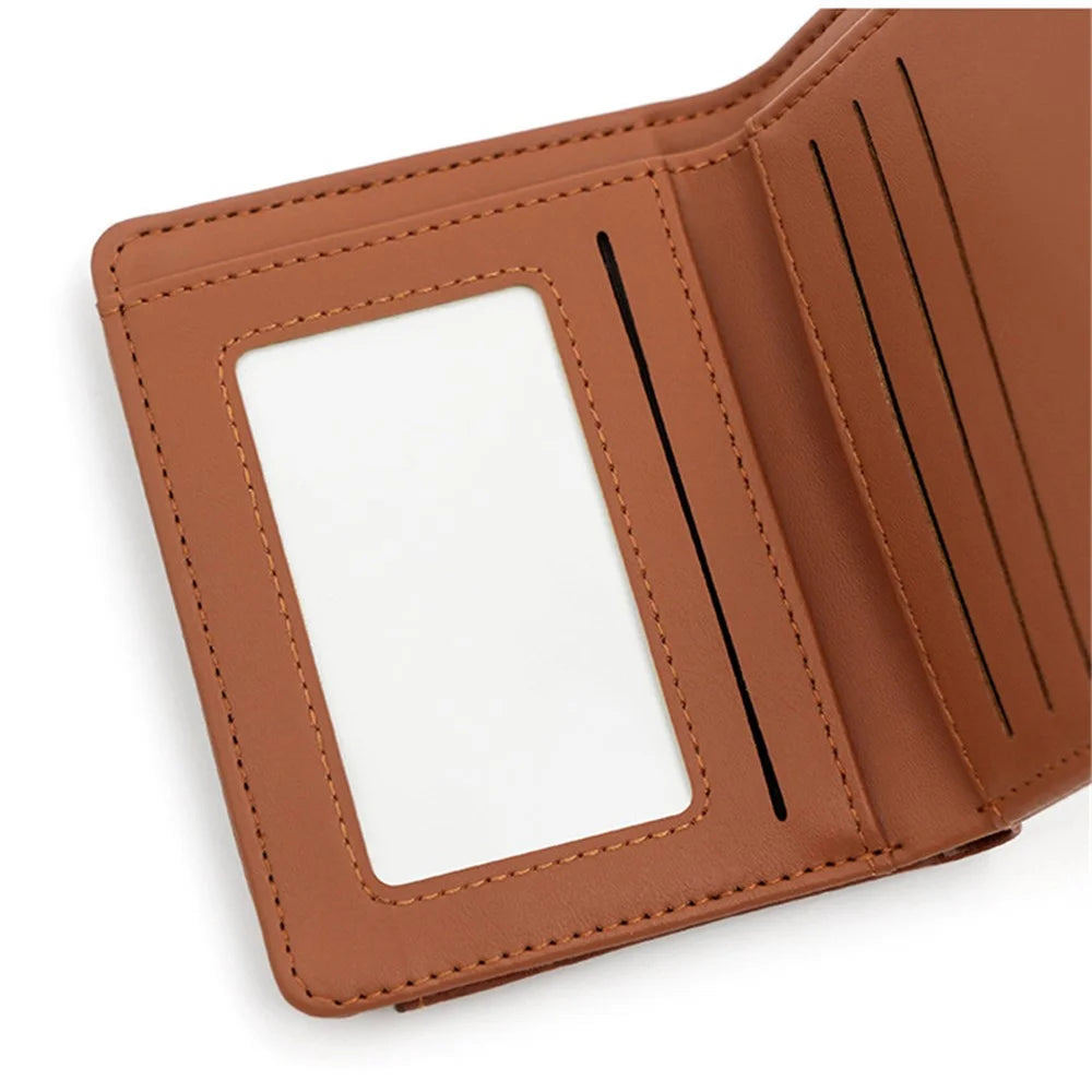 R433-15 Multiple Card Slots Women Stone Texture PU Leather Bi-fold Short Wallet Zipper Pocket Cash Storage Bag - Brown - 6