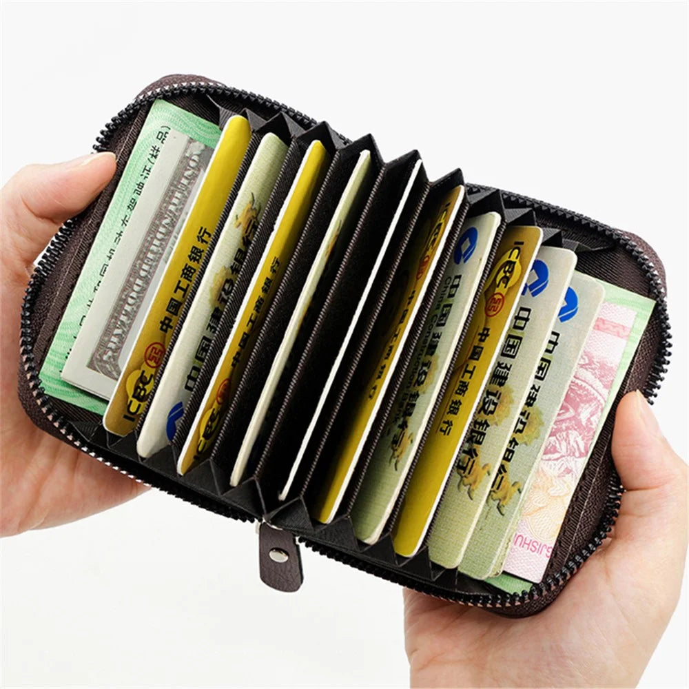 MK95-15 Multifunction Wallet PU Leather Coin Card Storage Bag for Daily Use, Travel - Light Brown - 2