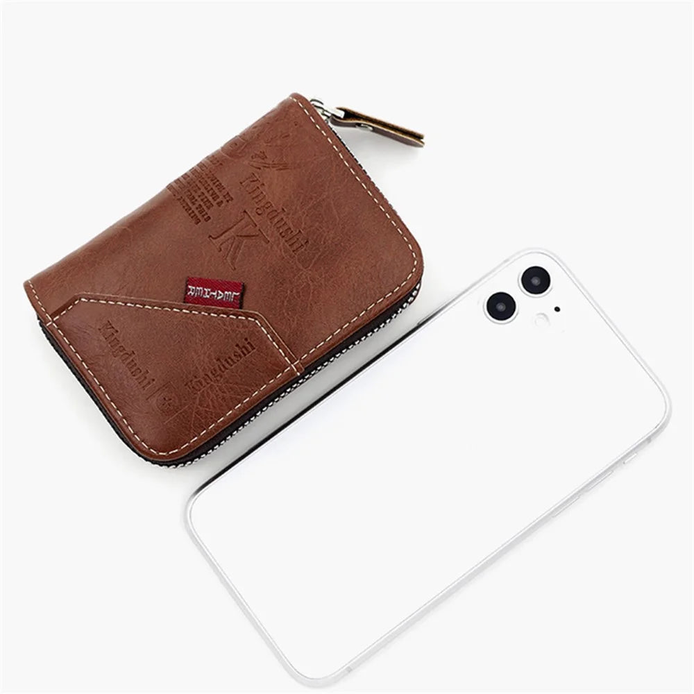 MK95-15 Multifunction Wallet PU Leather Coin Card Storage Bag for Daily Use, Travel - Light Brown - 3