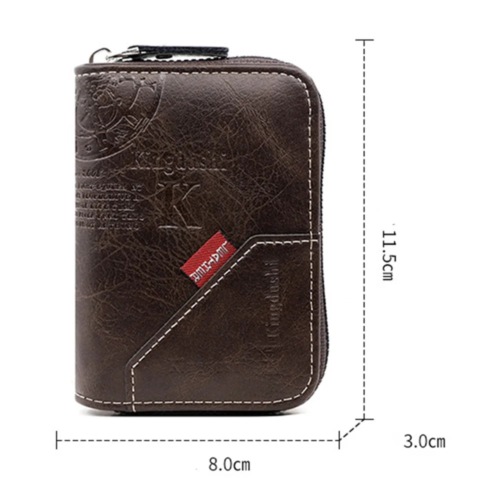 MK95-15 Multifunction Wallet PU Leather Coin Card Storage Bag for Daily Use, Travel - Light Brown - 5