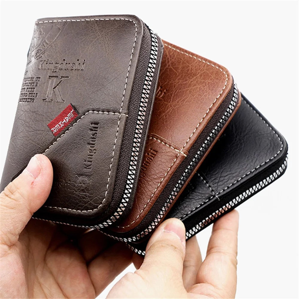 MK95-15 Multifunction Wallet PU Leather Coin Card Storage Bag for Daily Use, Travel - Light Brown - 6