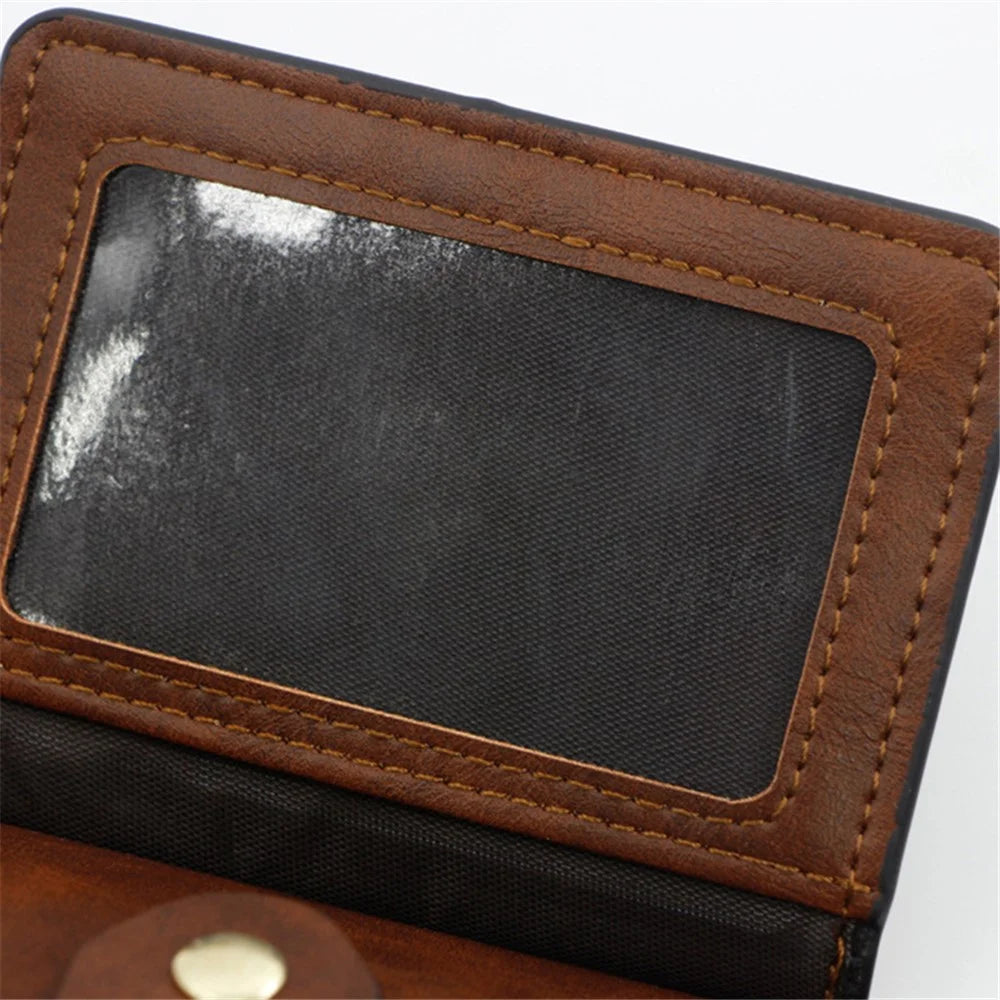 K61 Ultra-thin Wallet PU Leather Travel Card Storage Holder Coin Pouch Bag Billfold for Women Men - Brown - 5