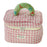 Lovely Grid Design Cosmetics Storage Bag Cloth Zipper Handbag Makeup Bag - Pink - 1