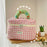 Lovely Grid Design Cosmetics Storage Bag Cloth Zipper Handbag Makeup Bag - Pink - 5