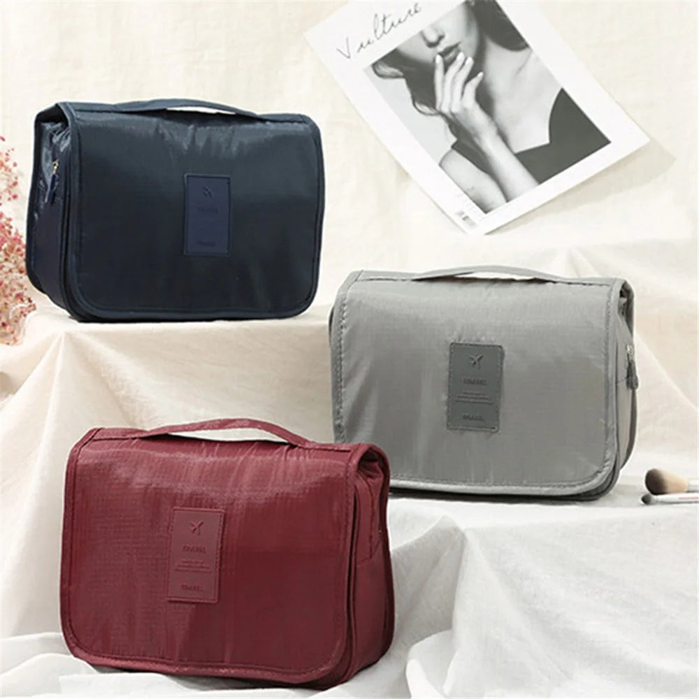 Portable Travel Toiletry Bag Oxford Cloth Waterproof Wash Bag Storage Pouch with Hanging Hook - Blue+Star - 3