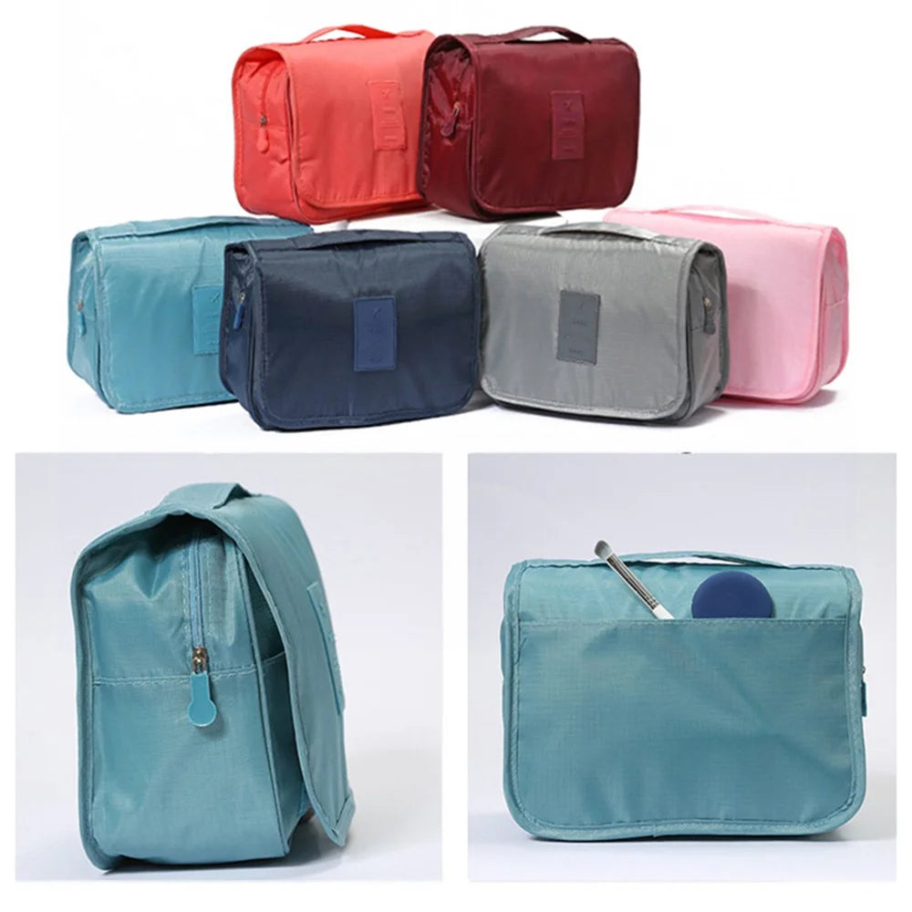 Portable Travel Toiletry Bag Oxford Cloth Waterproof Wash Bag Storage Pouch with Hanging Hook - Blue+Star - 4