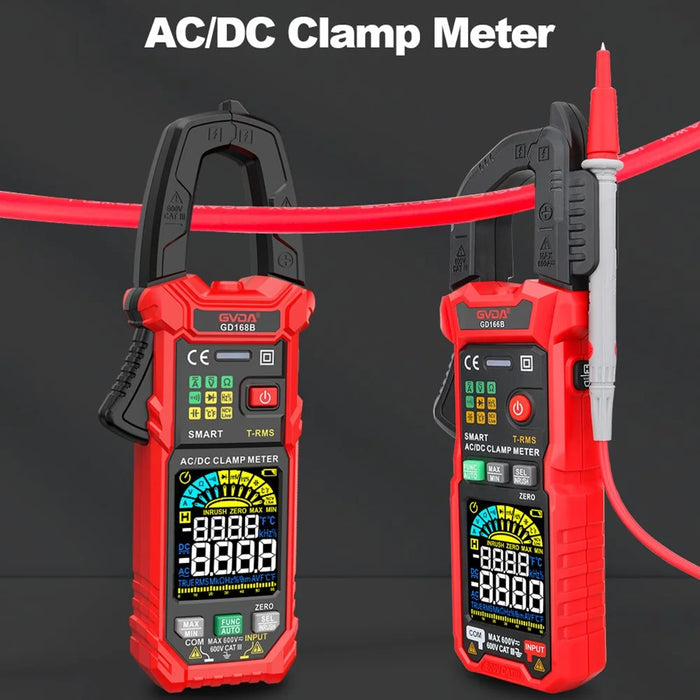 GVDA GD168B Clamp Meter Digital Multimeter True RMS Auto Range NCV DC AC Voltage Tester - 2