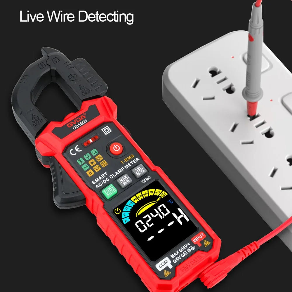 GVDA GD166B 6000 Counts Digital Clamp Meter AC DC Voltage True RMS Clamp Multimeter Capacitance Ohm Hz Amp Tester - 2