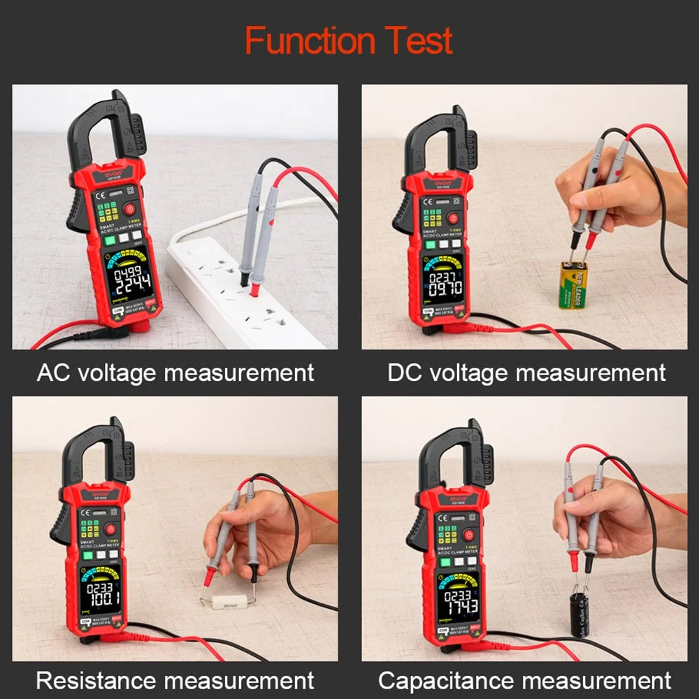GVDA GD166B 6000 Counts Digital Clamp Meter AC DC Voltage True RMS Clamp Multimeter Capacitance Ohm Hz Amp Tester - 5