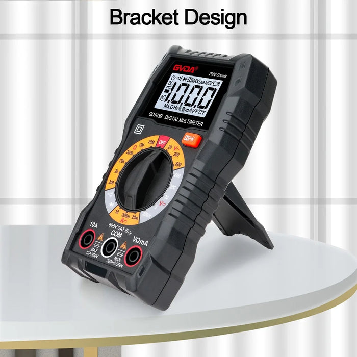 GVDA GD103B Household Mini Backlit Digital Multimeter DC / AC Voltage DC Current Portable Meter Tester with Kickstand - 4