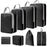 8PCS Travel Luggage Case Bags Polyester Compression Packing Cubes Organizer Pouches for Makeup, Toiletries, Clothes - Black - 1
