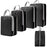 5PCS Travel Clothes Organizer Bags Polyester Compression Packing Cubes Pouches to Maximize Space in Luggage - Black - 1