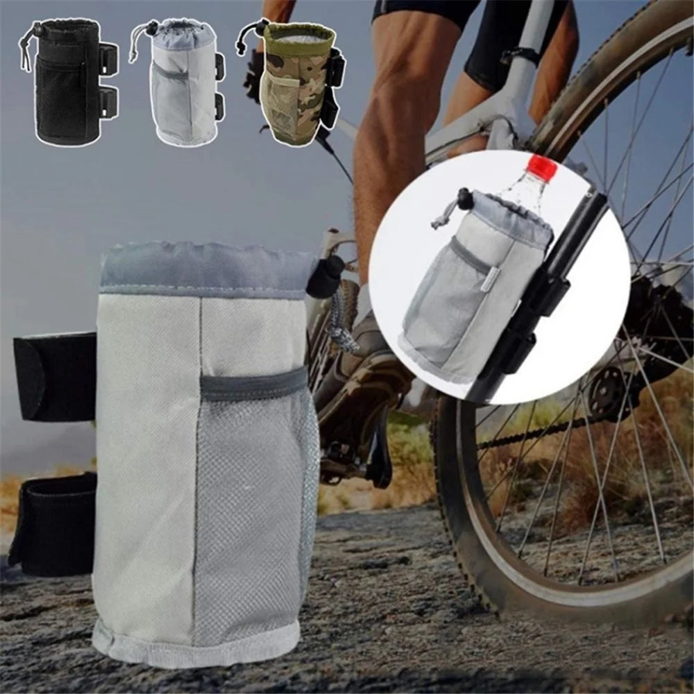 Polyester Cup Holder Pouch Bag Water Bottle Holder Drink Cup Cage for Bicycle, Baby Stroller, Cruiser, MTB - Black - 4