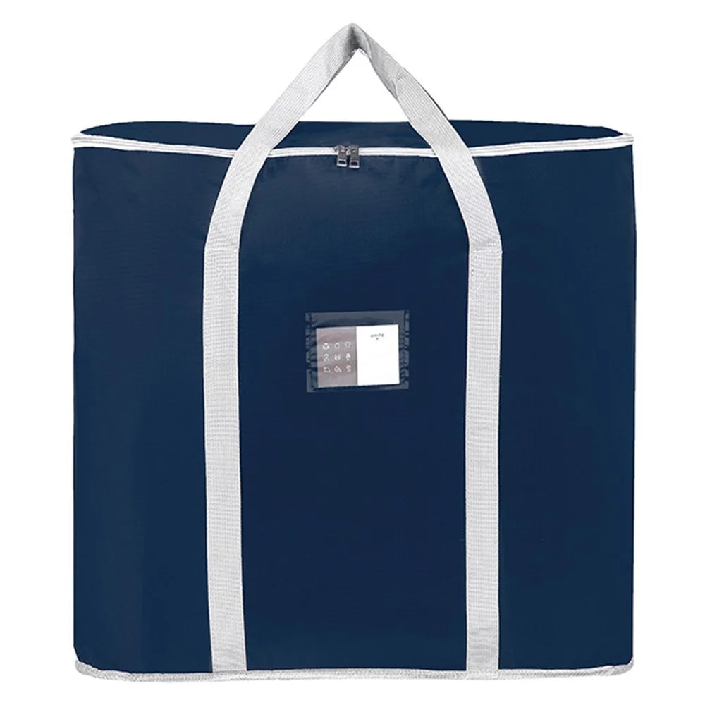 Oxford Cloth Extra Large Storage Bag for Moving House Storage Clothes Bedding Duvet Quilt Blankets, 60*45*55cm - Navy Blue - 1