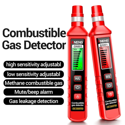 ANENG GN801 Combustible Gas Detector 300-10000PPM Sound Alarm Gas Analyzer Gas Leakage Meter LCD Environmental Tester Tool - 2