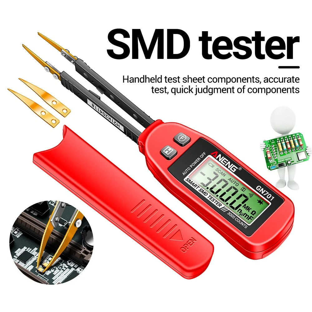 ANENG GN701 Digital Smart SMD Tester Electrical Multimeter Resistance Capacitance Continuity Diode Test Meter - 3