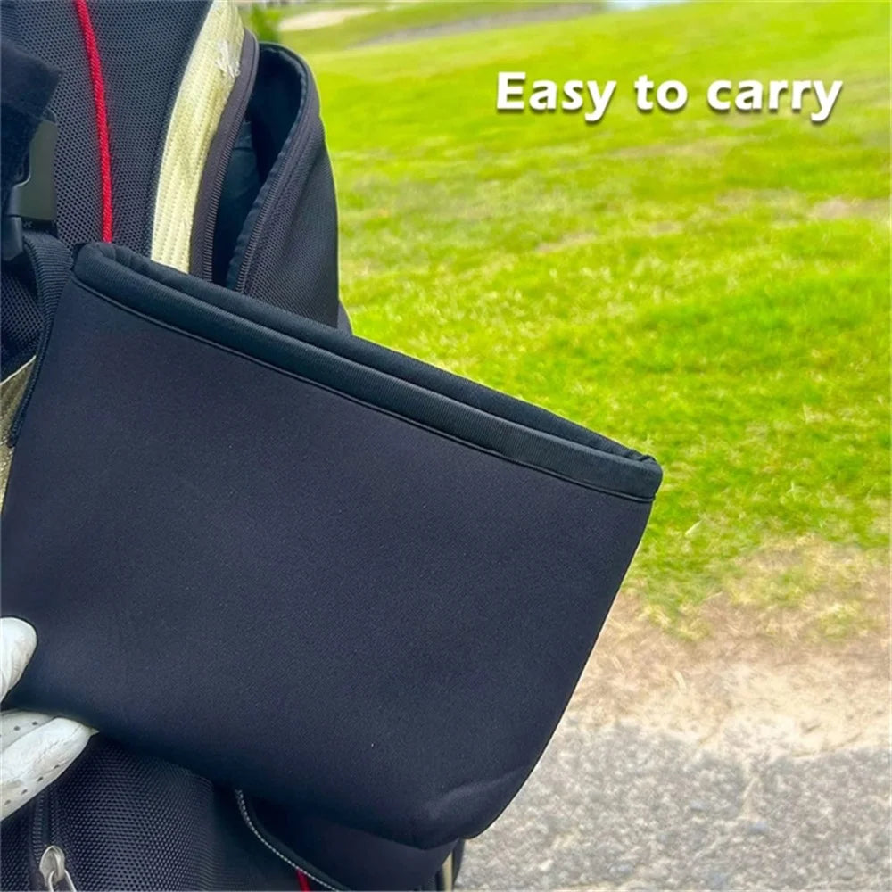 Golf Club Ball Waterproof Cleaning Bag Golf Club Groove Cleaner with Detachable Buckle - Black - 3