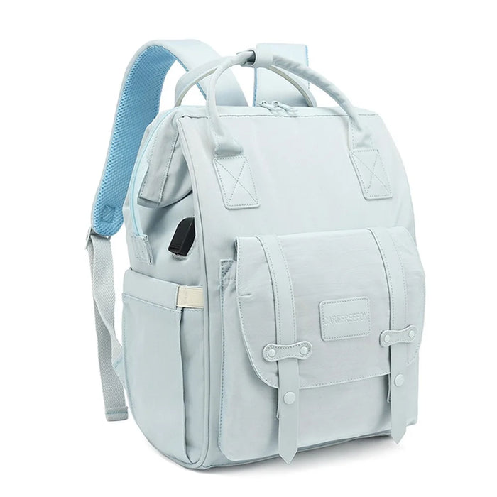 Large Capacity Mommy Bag Nylon Polyester Outdoor Maternity Backpack with USB Charging Port - Blue - 1