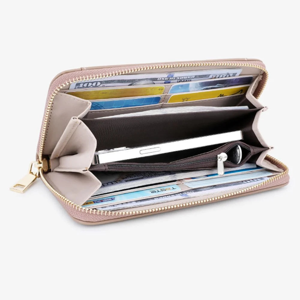 TAILIAN T9612-113 Long Wallet Women's PU Leather Card Storage Holder Coin Carrying Bag for Teen Girls - Green - 2