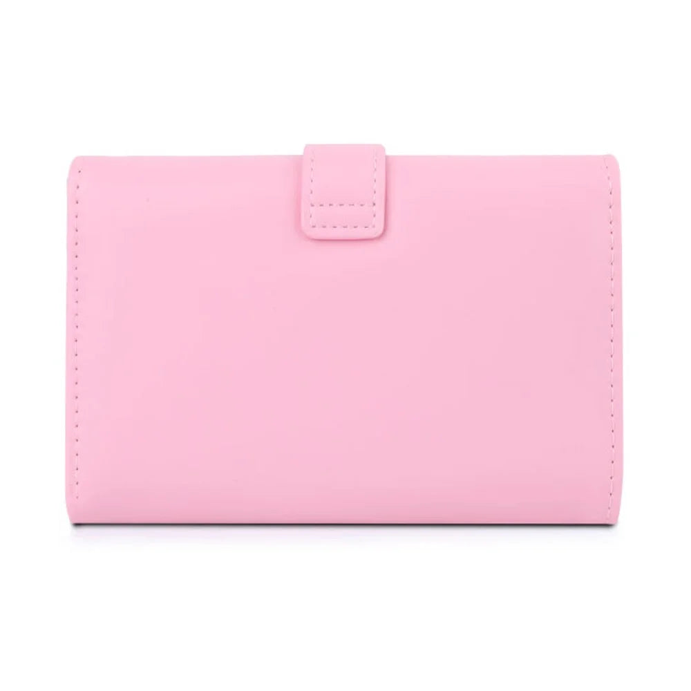 TAILIAN T6224-007 Women's Folding Wallet Coin Carrying Bag PU Leather Card Storage Holder for Teen Girls - Pink - 5