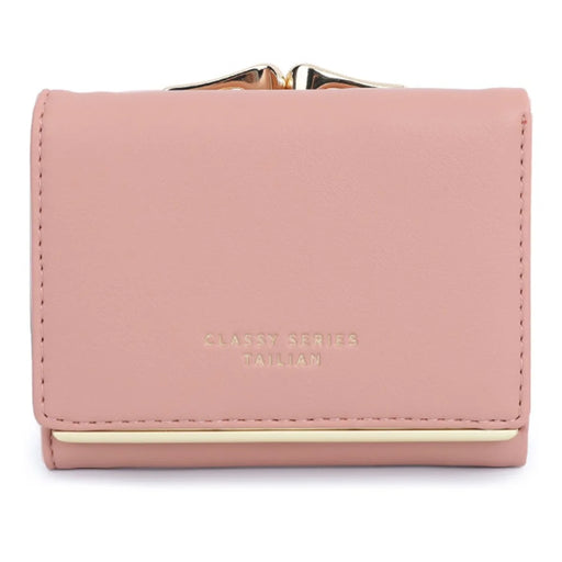 TAILIAN T7368-204 Teen Girls Folding Wallet Women PU Leather Card Storage Holder Pouch - Pink - 1