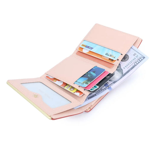 TAILIAN T7368-204 Teen Girls Folding Wallet Women PU Leather Card Storage Holder Pouch - Pink - 2