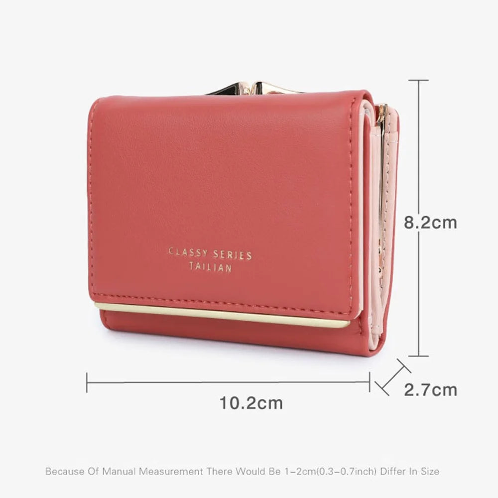 TAILIAN T7368-204 Teen Girls Folding Wallet Women PU Leather Card Storage Holder Pouch - Pink - 4