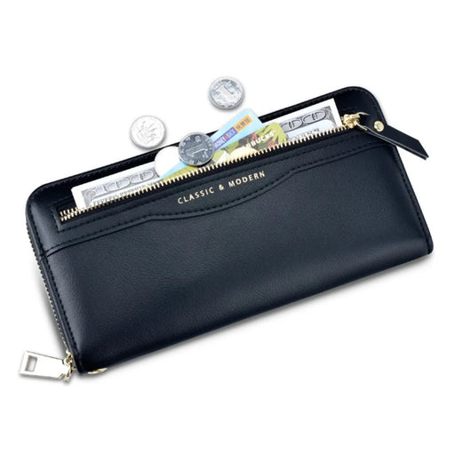 TAILIAN T9612-014 PU Leather Long Wallet Women Cellphone Holder Zipper Clutch Bag - Pink - 2