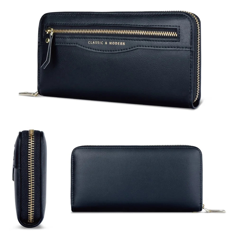 TAILIAN T9612-014 PU Leather Long Wallet Women Cellphone Holder Zipper Clutch Bag - Pink - 4