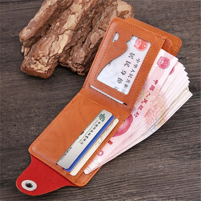 Creative Men's Wallet Purse PU Leather 100 Dollar Bill Money Bifold Card Holder - Coffee - 2