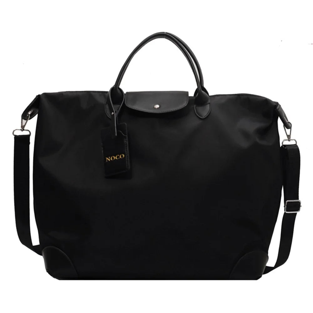 2399 Nylon Handbag Sports Travel Duffle Bag Weekend Overnight Bag Tote Shoulder Bag - Black - 1