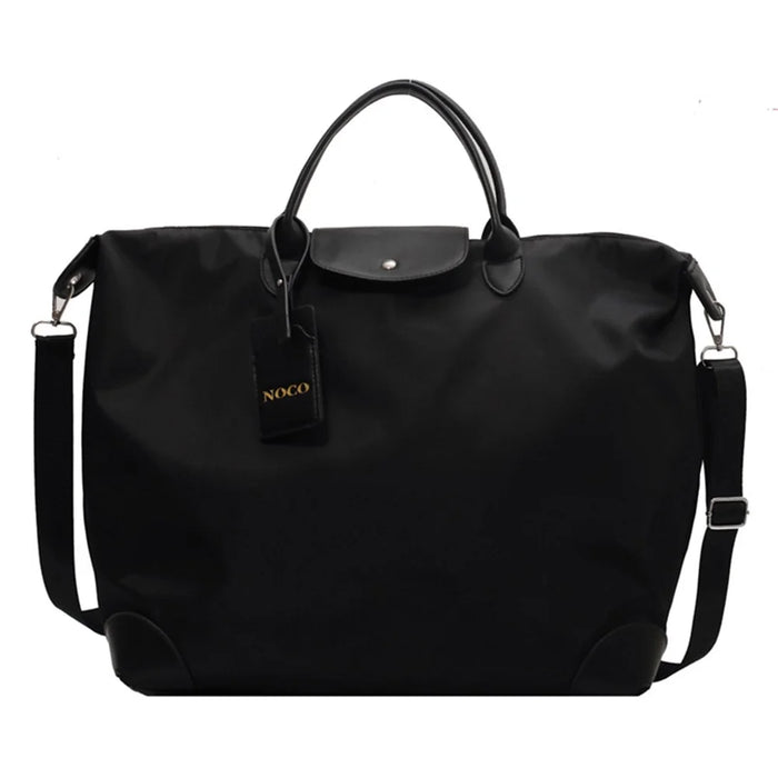 2399 Nylon Handbag Sports Travel Duffle Bag Weekend Overnight Bag Tote Shoulder Bag - Black - 1
