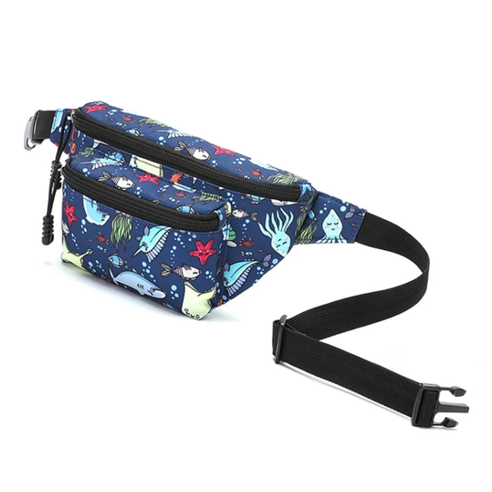 Cartoon Pattern Kids Waist Pack Adjustable Strap Oxford Cloth Children Chest Pouch Bumbag - N0303S - 2