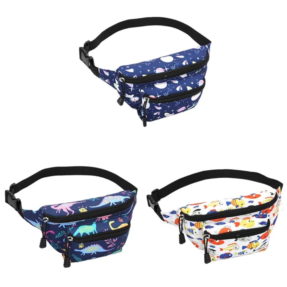 Cartoon Pattern Kids Waist Pack Adjustable Strap Oxford Cloth Children Chest Pouch Bumbag - N0303S - 5