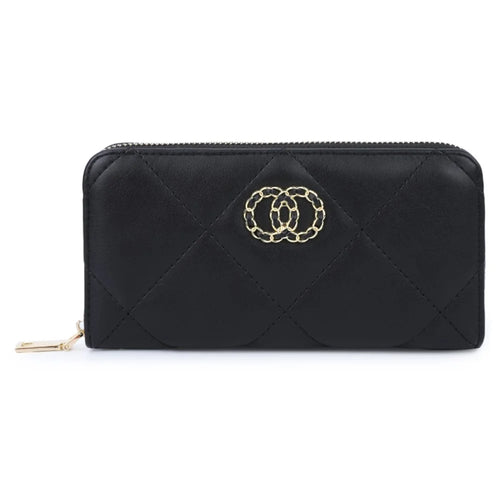 TAILIAN T9612-062 Stylish Women Long Wallet Zipper PU Leather Large Capacity Purse - Black - 1