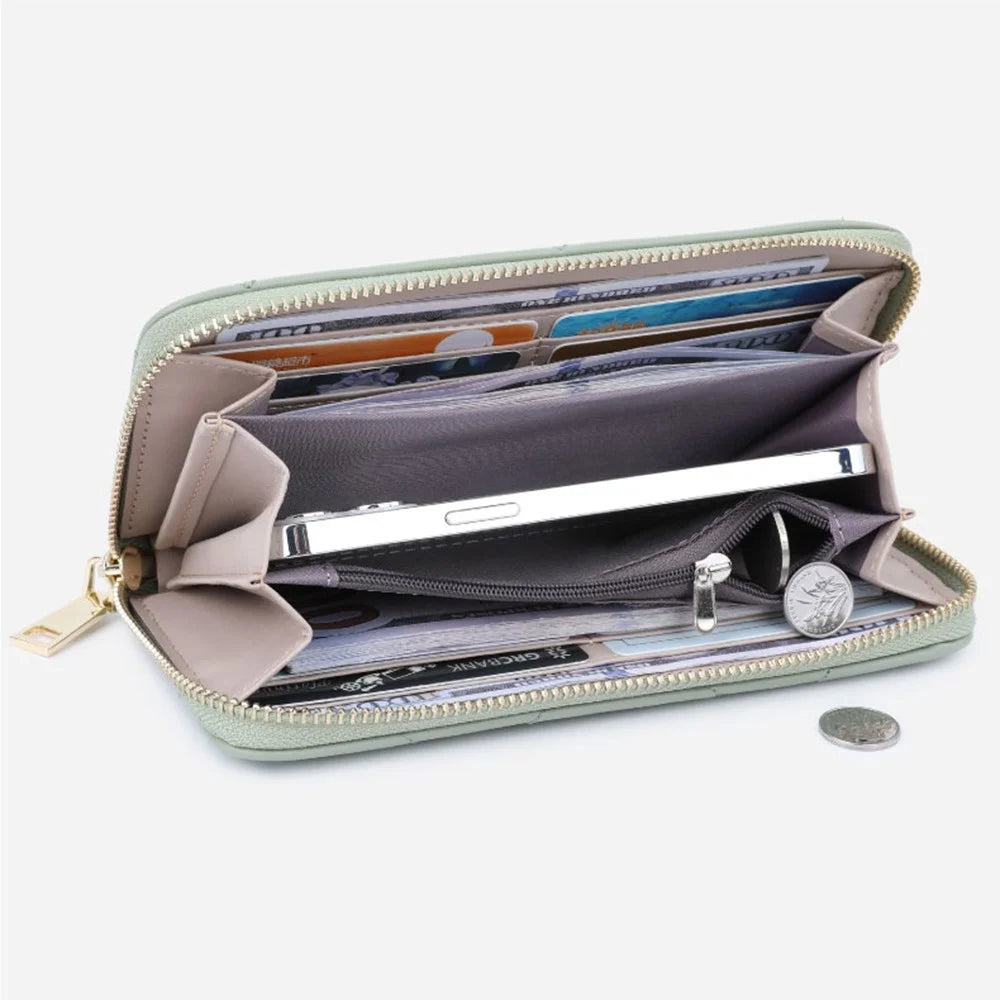 TAILIAN T9612-062 Stylish Women Long Wallet Zipper PU Leather Large Capacity Purse - Black - 3