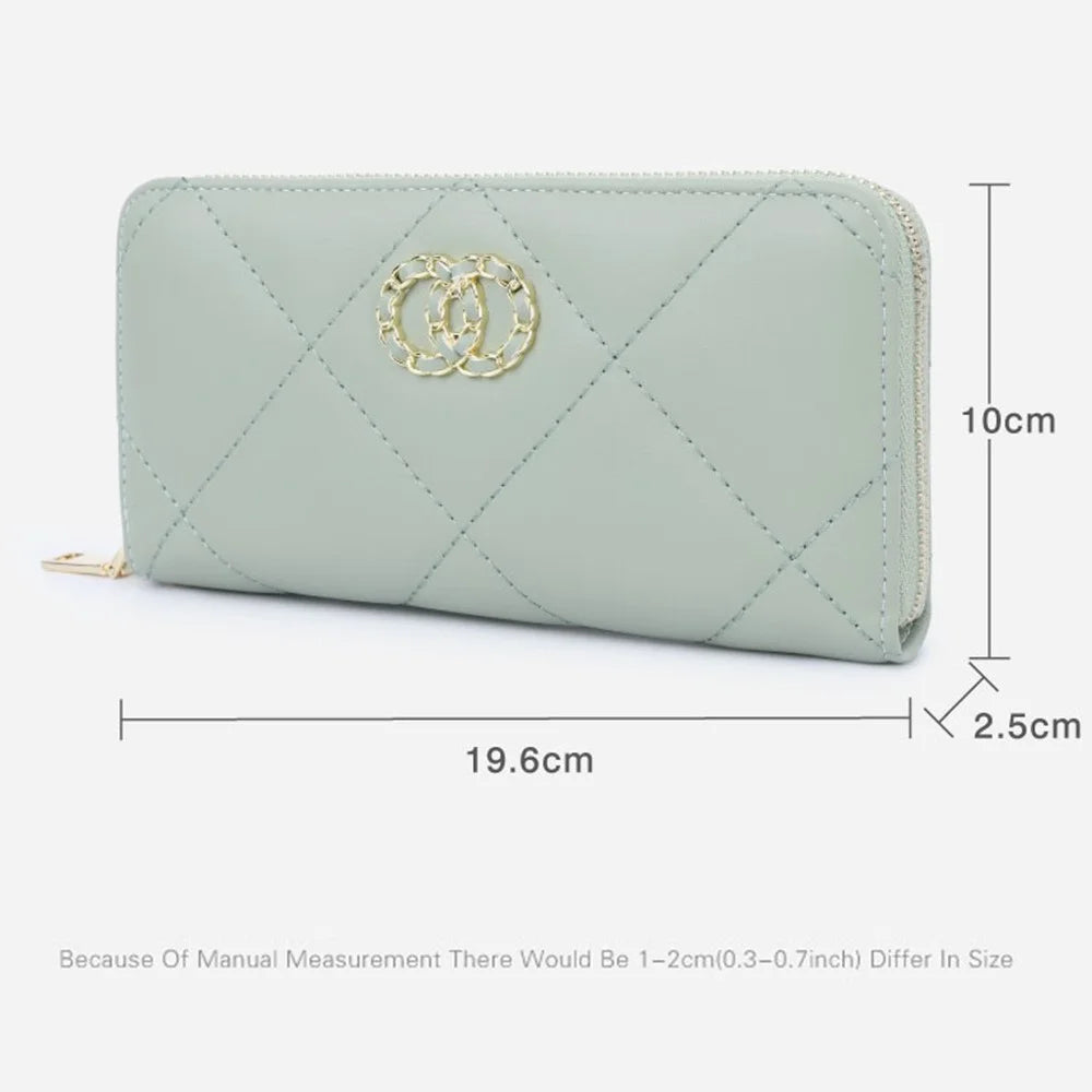 TAILIAN T9612-062 Stylish Women Long Wallet Zipper PU Leather Large Capacity Purse - Black - 7