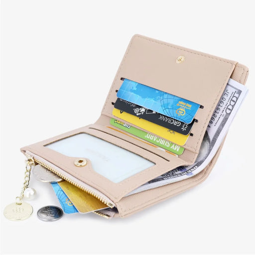 TAILIAN T2602-288 Rhombus Decor Leather Wallet Women's Clutch Purse with Pearl Decor - Pink - 2