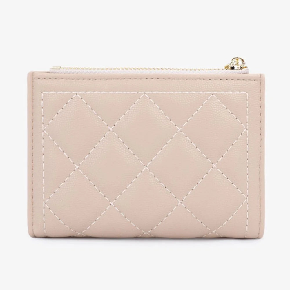 TAILIAN T2602-288 Rhombus Decor Leather Wallet Women's Clutch Purse with Pearl Decor - Pink - 4
