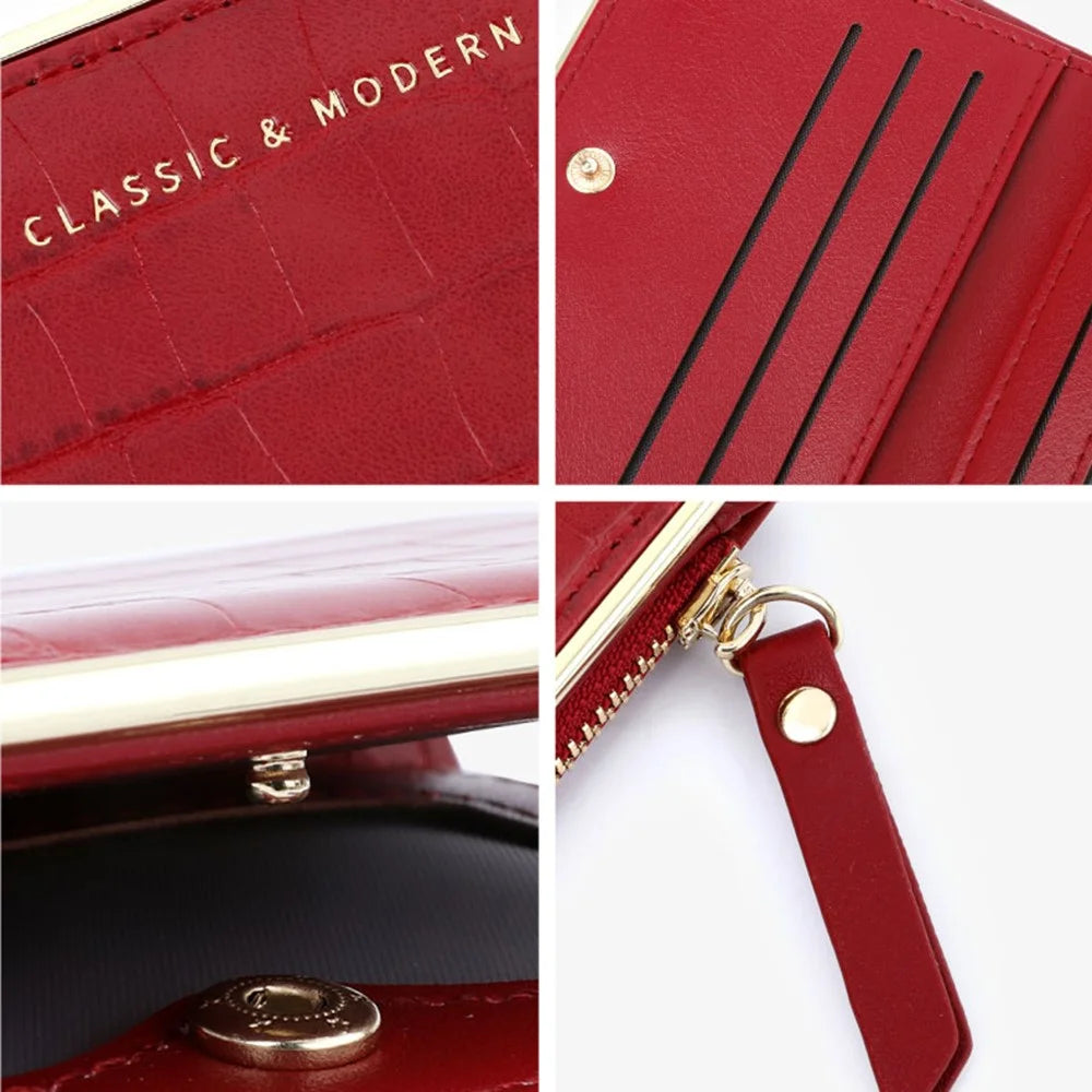 TAILIAN T2602-200 Crocodile Texture Wallet Women's PU Leather Card Holder Pouch Coin Storage Bag - Red - 6