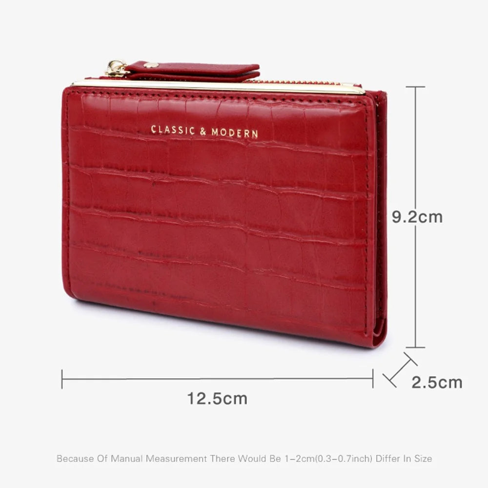 TAILIAN T2602-200 Crocodile Texture Wallet Women's PU Leather Card Holder Pouch Coin Storage Bag - Red - 7