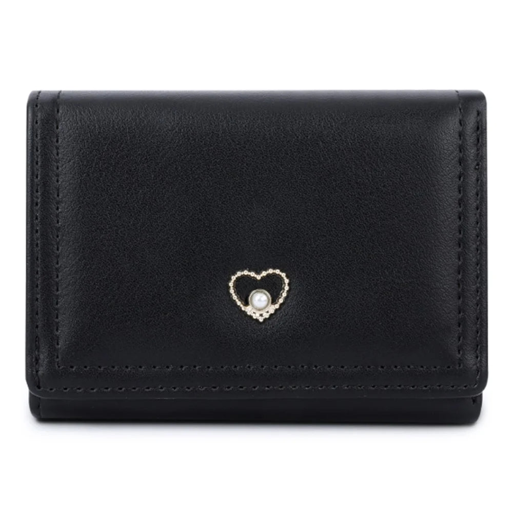 TAILIAN T6036-247 Women's Tri-fold Wallet Card Storage Holder PU Leather Coin Storage Bag - Black - 1