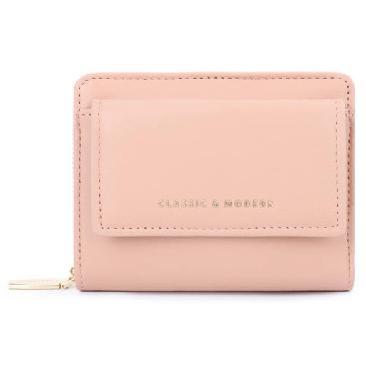 TAILIAN T6107-001 Solid Color PU Leather Short Wallet Zipper Pocket Women Purse - Pink - 1