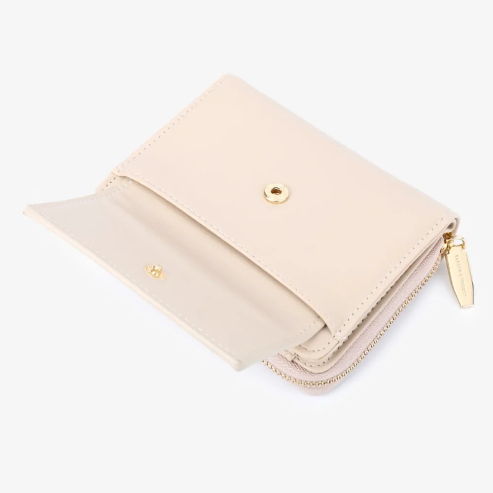 TAILIAN T6107-001 Solid Color PU Leather Short Wallet Zipper Pocket Women Purse - Pink - 4