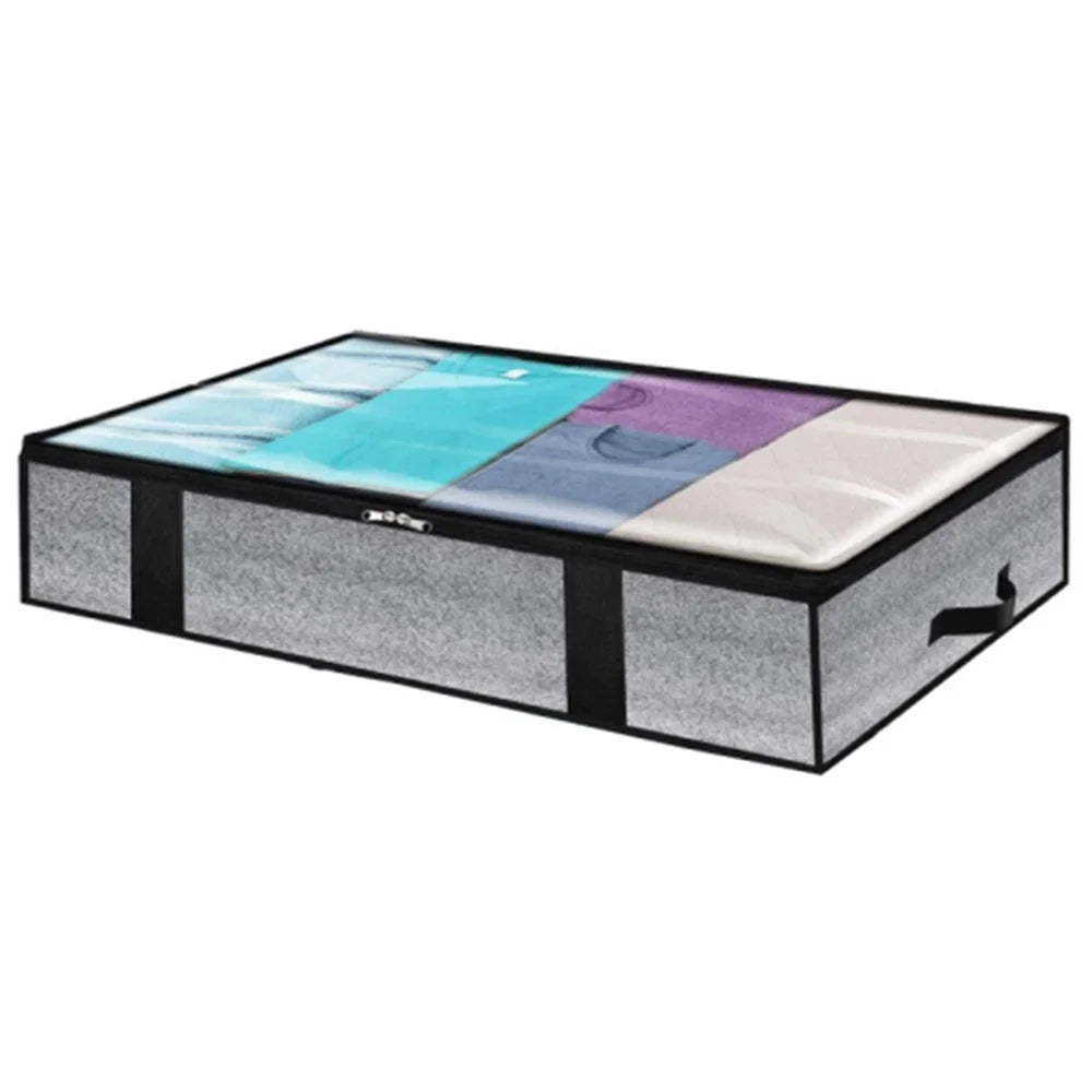 100x50x18cm Foldable Non-woven Under Bed Storage Bag Blankets Clothes Zipper Storage Bag - 1