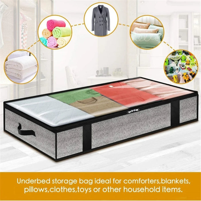100x50x18cm Foldable Non-woven Under Bed Storage Bag Blankets Clothes Zipper Storage Bag - 4
