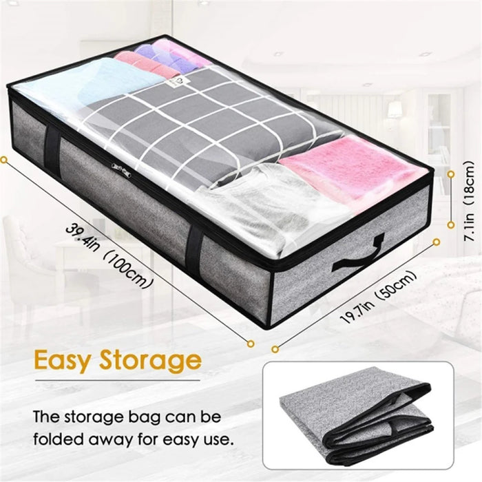 100x50x18cm Foldable Non-woven Under Bed Storage Bag Blankets Clothes Zipper Storage Bag - 7
