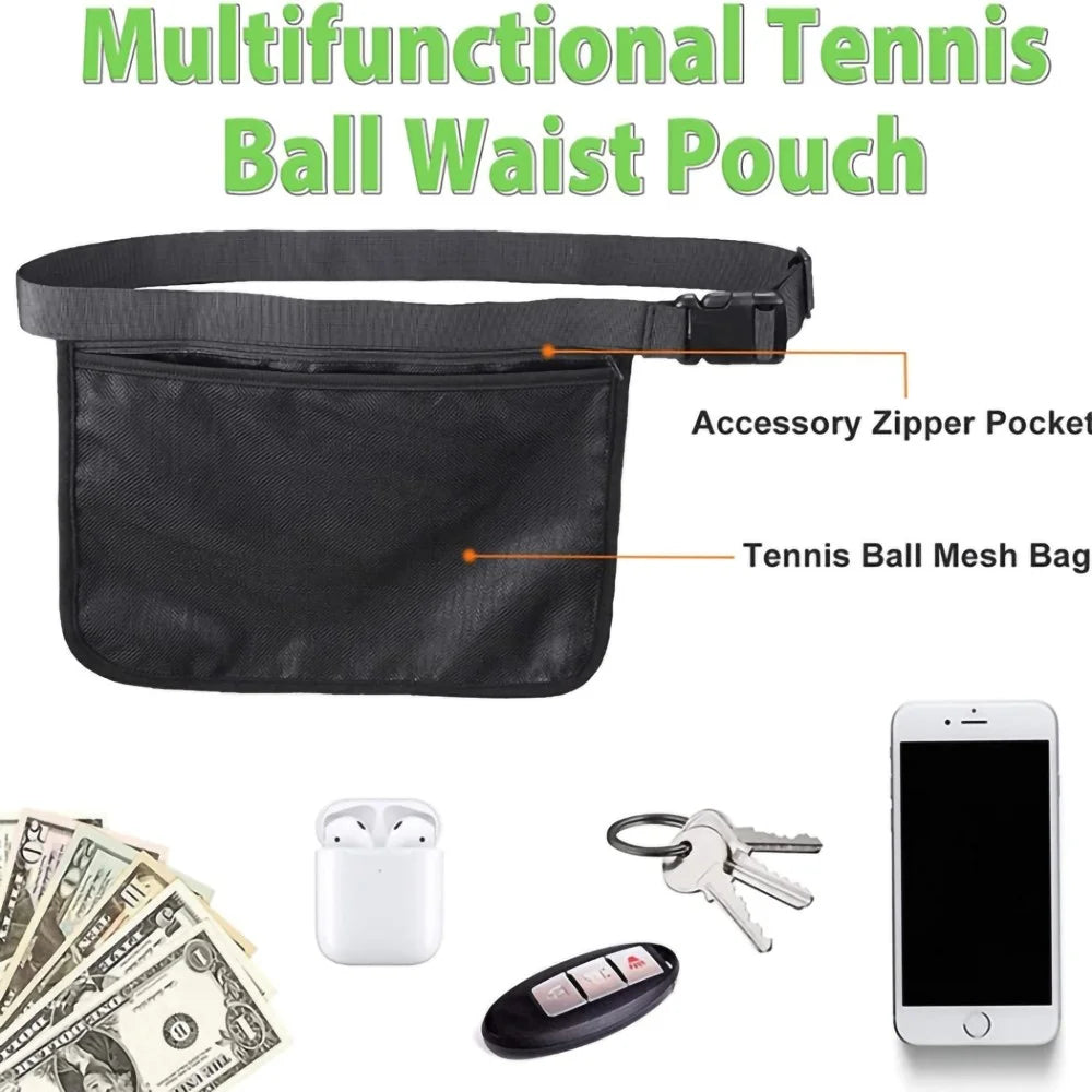 Portable Oxford Cloth Tennis Bag Holder Mesh Fanny Pack Phone Keys Storage Waist Bag - 4