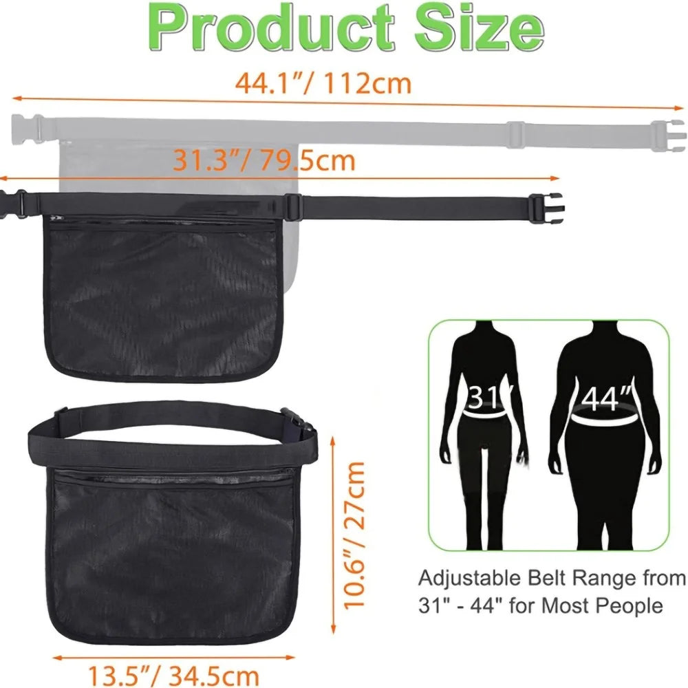 Portable Oxford Cloth Tennis Bag Holder Mesh Fanny Pack Phone Keys Storage Waist Bag - 5